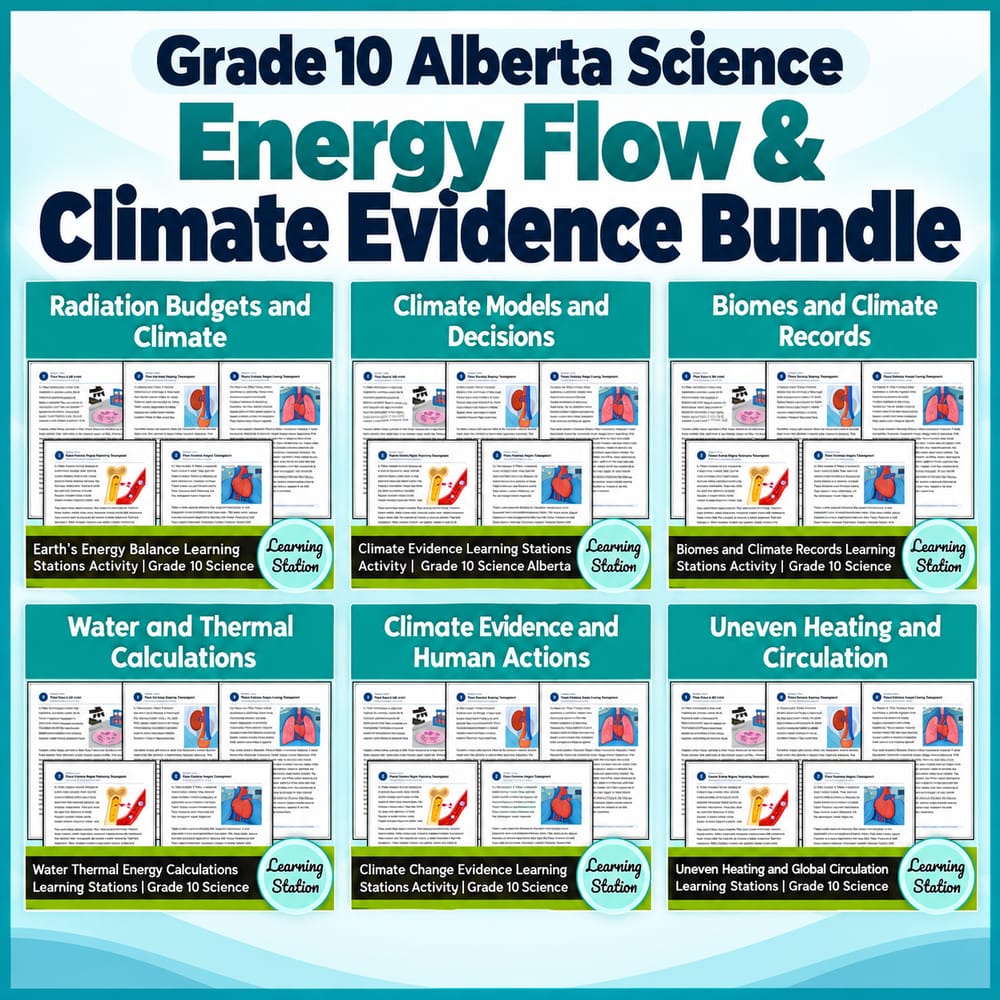 Grade 10 Alberta Science Energy Flow & Climate Evidence Bundle