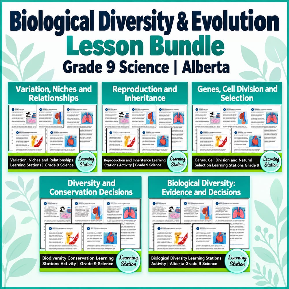 Alberta Grade 9 Science Biological Diversity & Evolution Bundle