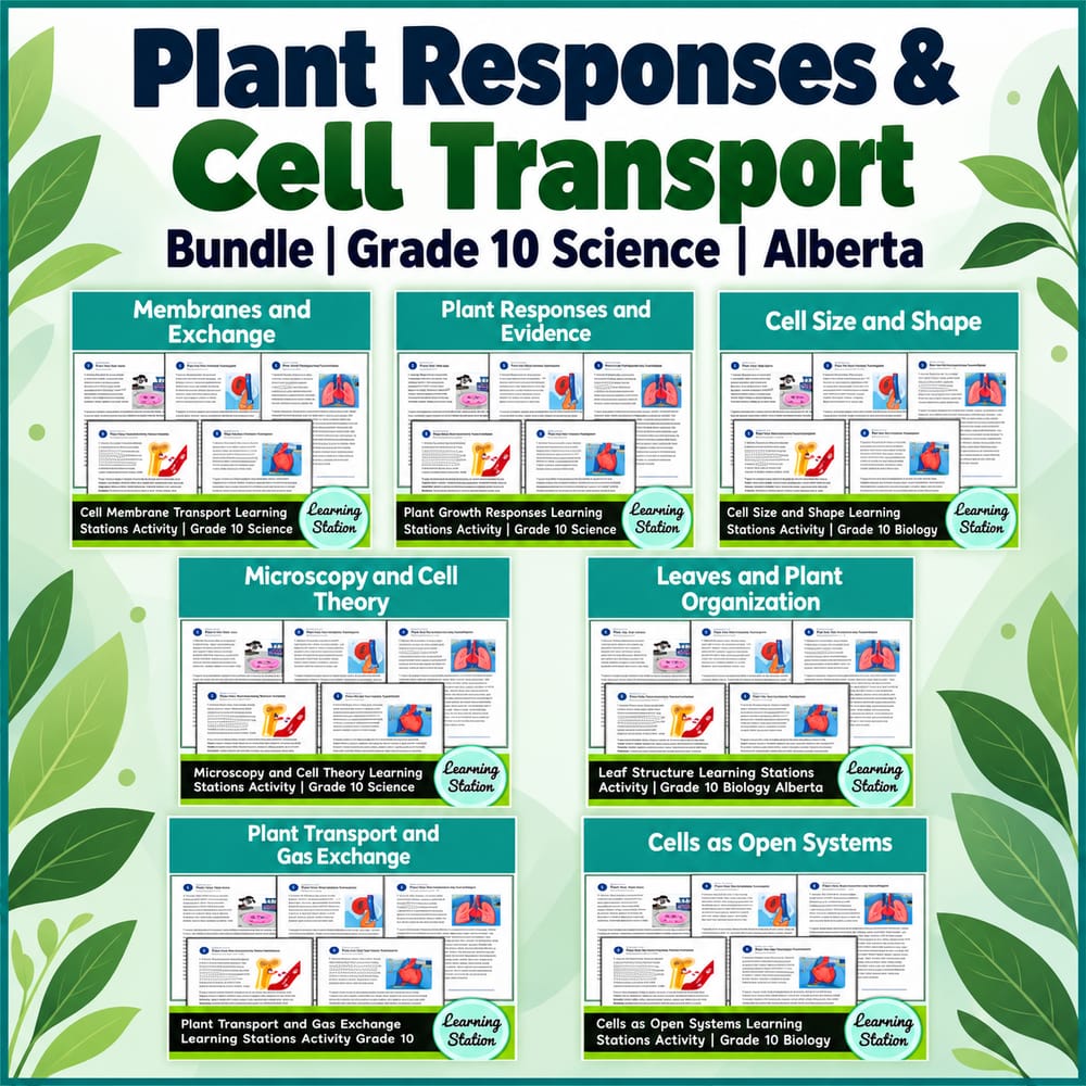 Plant Responses & Cell Transport Bundle | Grade 10 Alberta Science