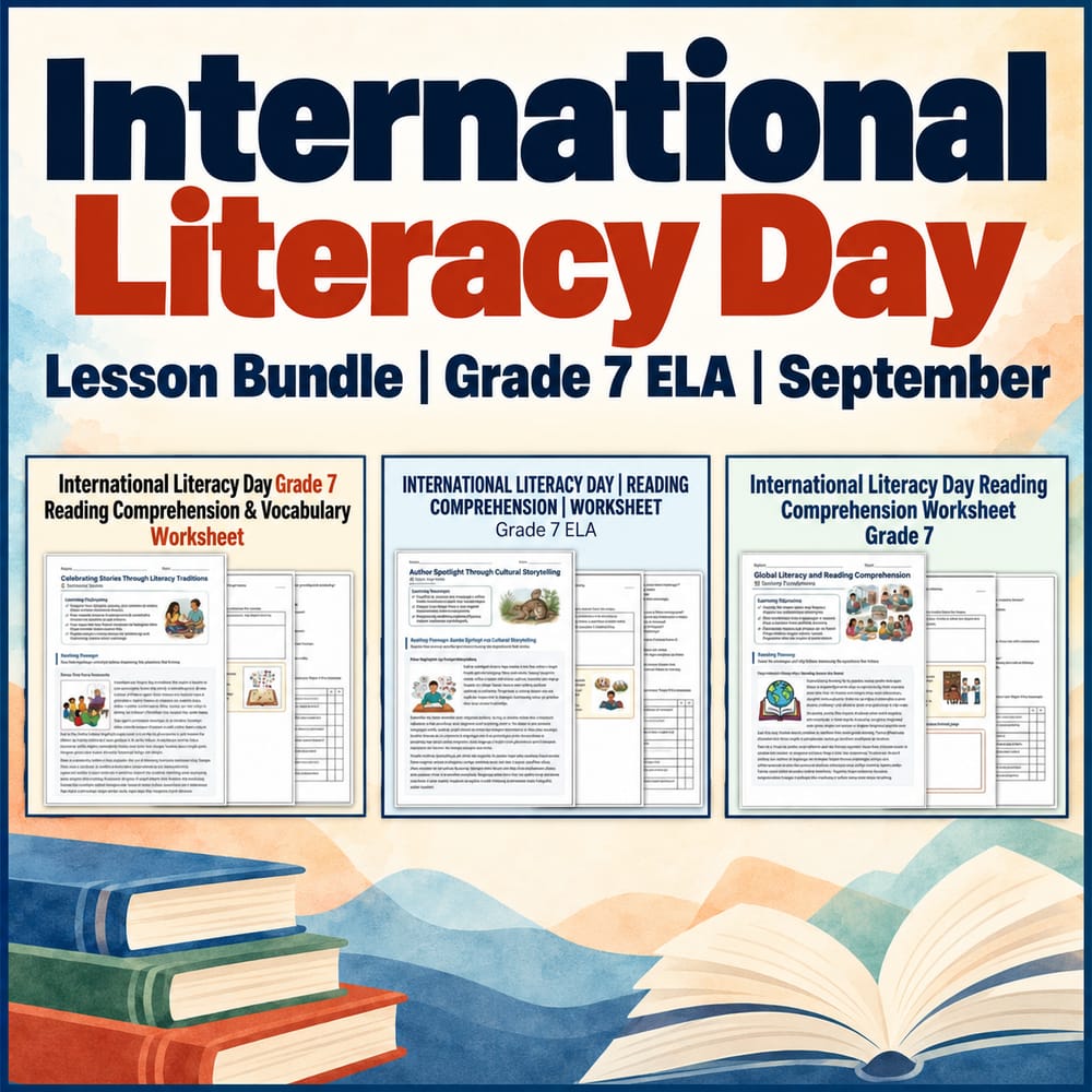International Literacy Day Lesson Bundle | Grade 7 ELA | September