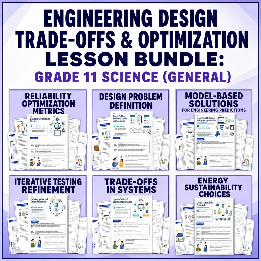 Engineering Design Worksheets Bundle | Grade 11 Science | General