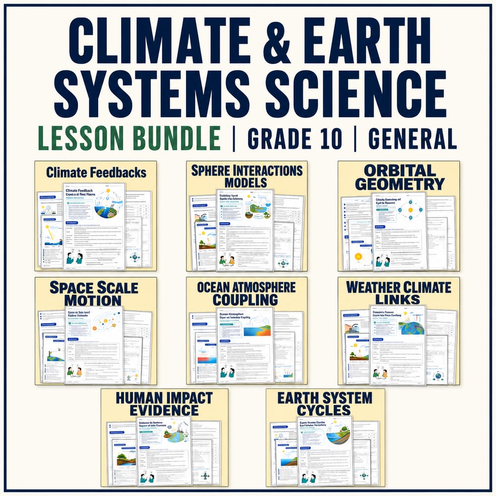 Grade 10 Earth Science Worksheets Bundle | Climate & Earth Systems