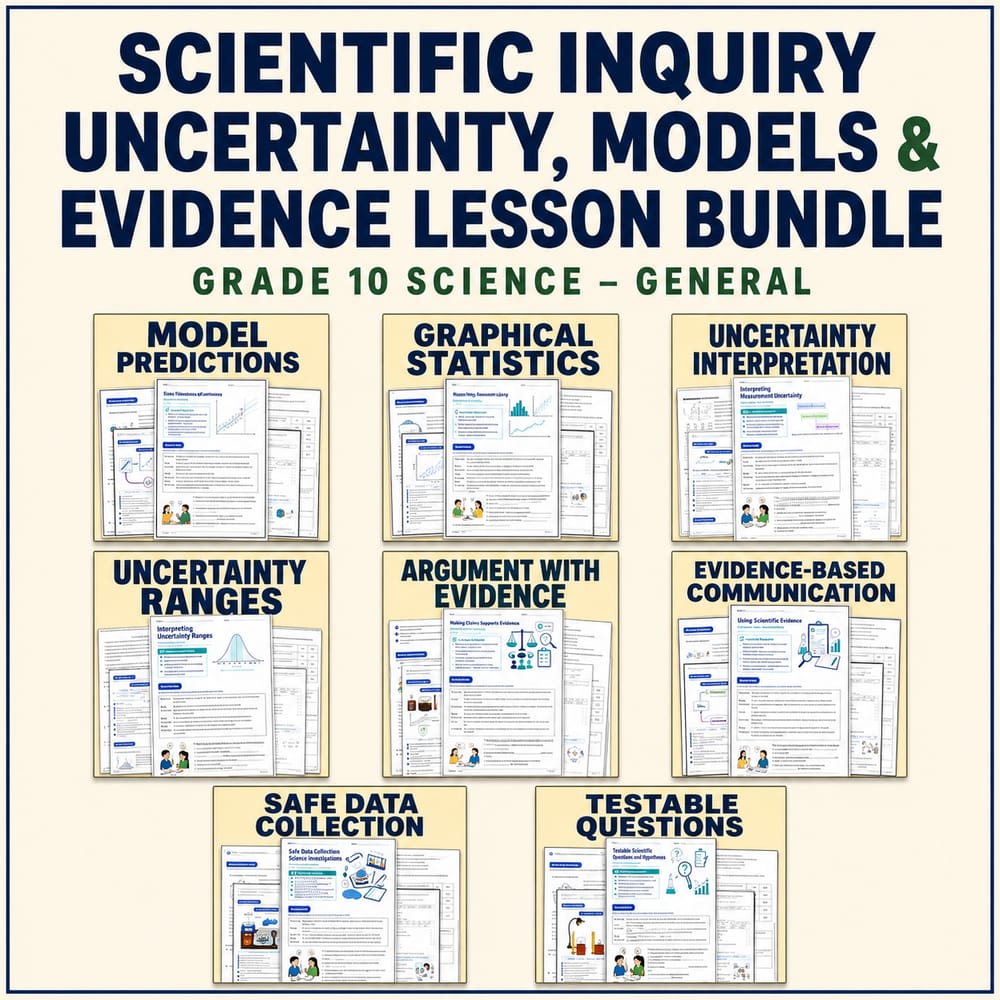 Grade 10 Science Worksheets Bundle | Scientific Inquiry & Evidence