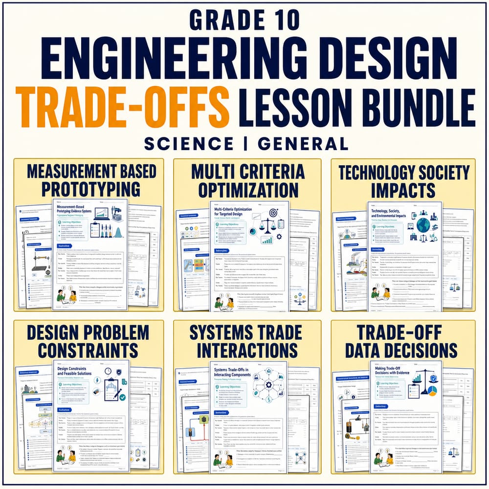 Grade 10 Engineering Design Worksheets Bundle | Science Trade-Offs